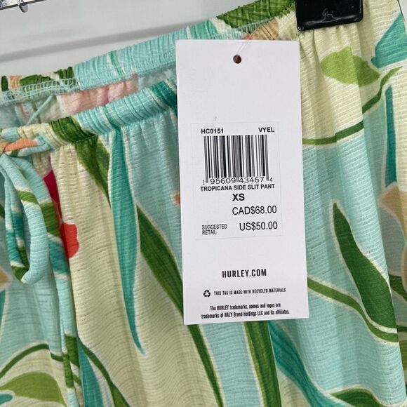 Hurley Flora Tropicana Floral Side Split Pants NWT XS - Picture 7 of 8